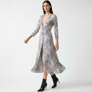 Reformation Jaz Wrap Midi Dress - Animal Print Feminine Flowy - Size S